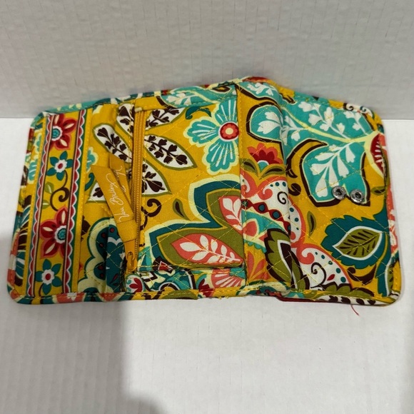 Vera Bradley Provencal Euro Wallet Yellow Multi Paisley Floral Folding Snap - Picture 5 of 11